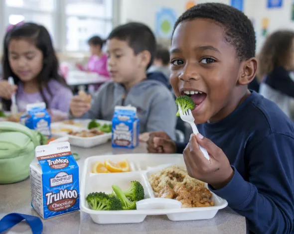 Imagen de niños comiendo