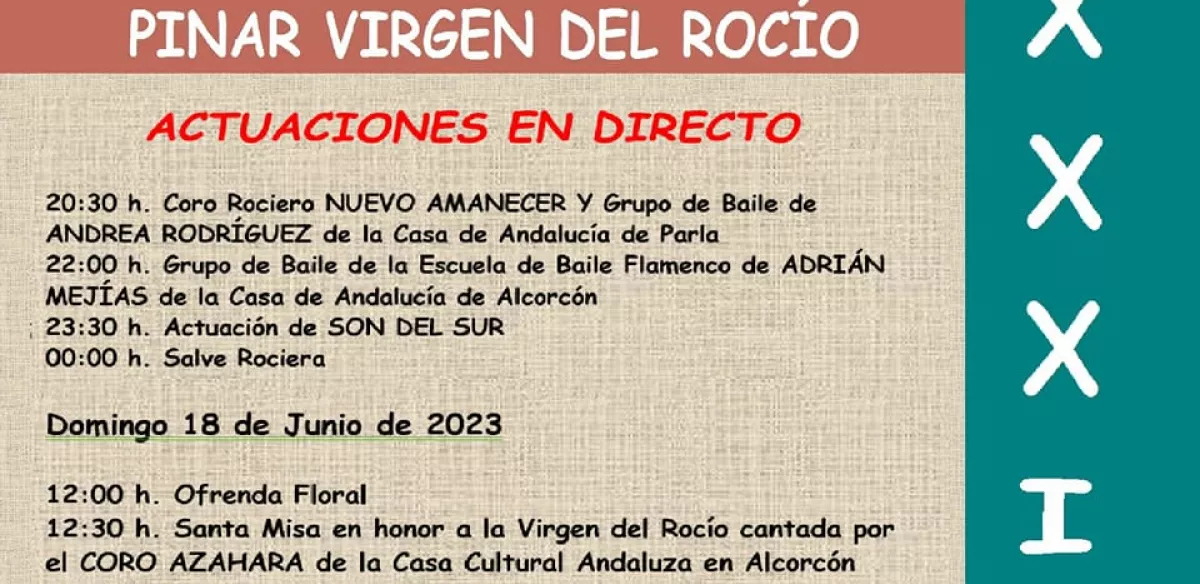 ROMERÍA DEL ROCÍO. 17 y 18 junio. PINAR DE  LA VIRGEN DEL ROCÍO