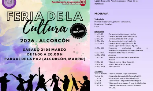 CAMBIO DE FECHA. DOMINGO 22 MARZO. II FERIA DE LA CULTURA DE ALCORCÓN